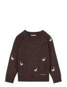 Mahdi Knit Pullover Tops Knitwear Pullovers Brown Fliink