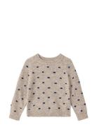 Star Polka Pullover Tops Knitwear Pullovers Beige Fliink
