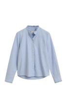 Reg Classic Oxford Frill Blouse Tops Blouses Long-sleeved Blue GANT