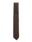 Tie With Pattern 7 Cm Slips Brown Lindbergh Black