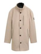 2 In 1 Wool Coat Ullfrakk Frakk Beige Tom Tailor