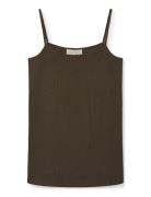 Clara Top Tops T-shirts & Tops Sleeveless Brown STUDIO FEDER
