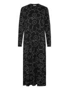 Kolmin Piirto Unikko Knelang Kjole Black Marimekko