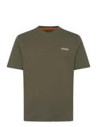 S-Small Box Ss Tops T-shirts Short-sleeved Khaki Green Napapijri