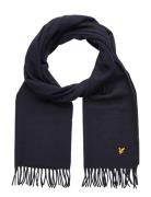 Plain Lambswool Scarf Accessories Scarves Winter Scarves Navy Lyle & S...
