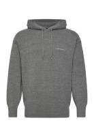 Script Knitted Hoodie Tops Sweat-shirts & Hoodies Hoodies Grey Lyle & ...