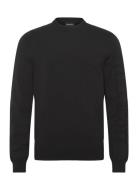 Mesh Logo Crew Neck Jumper Tops Knitwear Round Necks Black Lyle & Scot...