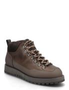 Dune Mid - Brown Crazy Horse Leathe Støvletter Med Snøring Brown Garme...