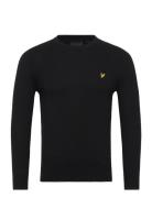 Cotton Merino Crew Neck Jumper Tops Knitwear Round Necks Black Lyle & ...