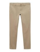 Barna Slim-Fit Twill Chino Trousers Bottoms Trousers Chinos Beige Mang...