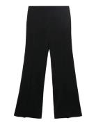 Long Flared Trousers Bottoms Trousers Flared Black Mango