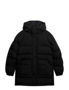 Xpd Longline Baffle Parka Parkas Jakke Black Superdry
