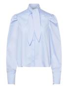 Dante6-Casson Smocked Blouse Tops Blouses Long-sleeved Blue Dante6