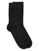 Pernille Glitter Socks Lingerie Socks Regular Socks Black Mp Denmark