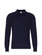 Ls 100% Merino Polo 14Gg Tops Polos Long-sleeved Navy Calvin Klein