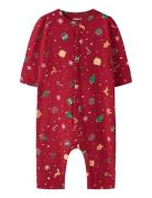 Nbnvismas Ls Nightsuit Pyjamas Sie Jumpsuit Red Name It