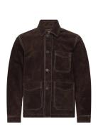 Mmgjule Heavy-Suede Jacket Skinnjakke Skinnjakke Brown Mos Mosh Galler...