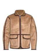 Faux Shearling Jacket Skinnjakke Skinnjakke Beige Scotch & Soda