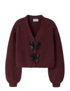 Nkfrina Ls Knit Card Tops Knitwear Cardigans Burgundy Name It