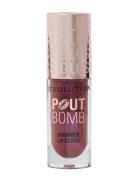 Revolution Pout Bomb Shimmer Gloss Berry Lustre Lipgloss Sminke Pink R...