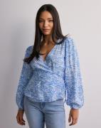 JDY - Blå - Jdybeate L/S Wrap Top Wvn