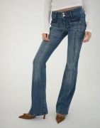 Nelly - Blå - Low Waist Bootcut Pocket Jeans