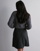 Selected Femme - Grå - Slfmercy-Ula Hw Mini Wool Skirt