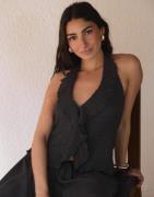 Nelly - Svart - Lovely Halterneck Frill Top