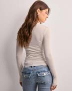 Pieces - Hvit - Pcmaria Ls Top Noos Bc