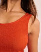 Pieces - Oransje - Pcluna Sl Maxi Dress Sa Bc