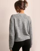 Vero Moda - Grå - Vmnovah Ls O-Neck Button Cardi Ga N