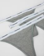 Calvin Klein Underwear - Grå - String Thong 3PK