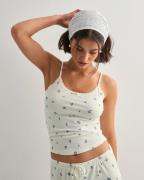 Only - Blå - Onlmirse S/L Aop Cropped Top Jrs