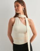 Nelly - Beige - One Shoulder Scarf Top