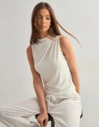Pieces - Hvit - Pcmadison Sl Draped Top Noos Bc