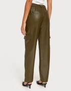 Only - Grønn - Onlkim Faux Leather Cargo Pant Cc O