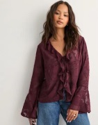 Pieces - Rød - Pcmumo Ls Top Wvn