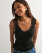 Pieces - Svart - Pcbarbera Lace Top Noos Bc