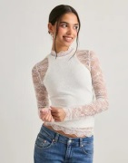 Nelly - Hvit - Lace LS Top