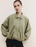 Nelly - Grønn - Puffy Pleat Brushed Jacket