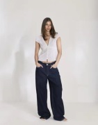 Nelly - Hvit - Striped Lace Detail Blouse