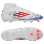 adidas F50 League Mid FG/AG Advancement - Hvit/Rød/Lucid Blue