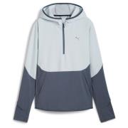 W SEASONS Microfleece hooded Hybrid 1/2 zip Gray Skies