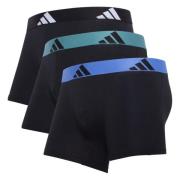 adidas Boksere Active Flex Cotton 3-Pakke - Svart/Blå/Grønn