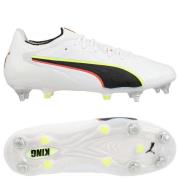PUMA King 20 Ultimate SG Unleashed - PUMA White/Glødende rød/Gul